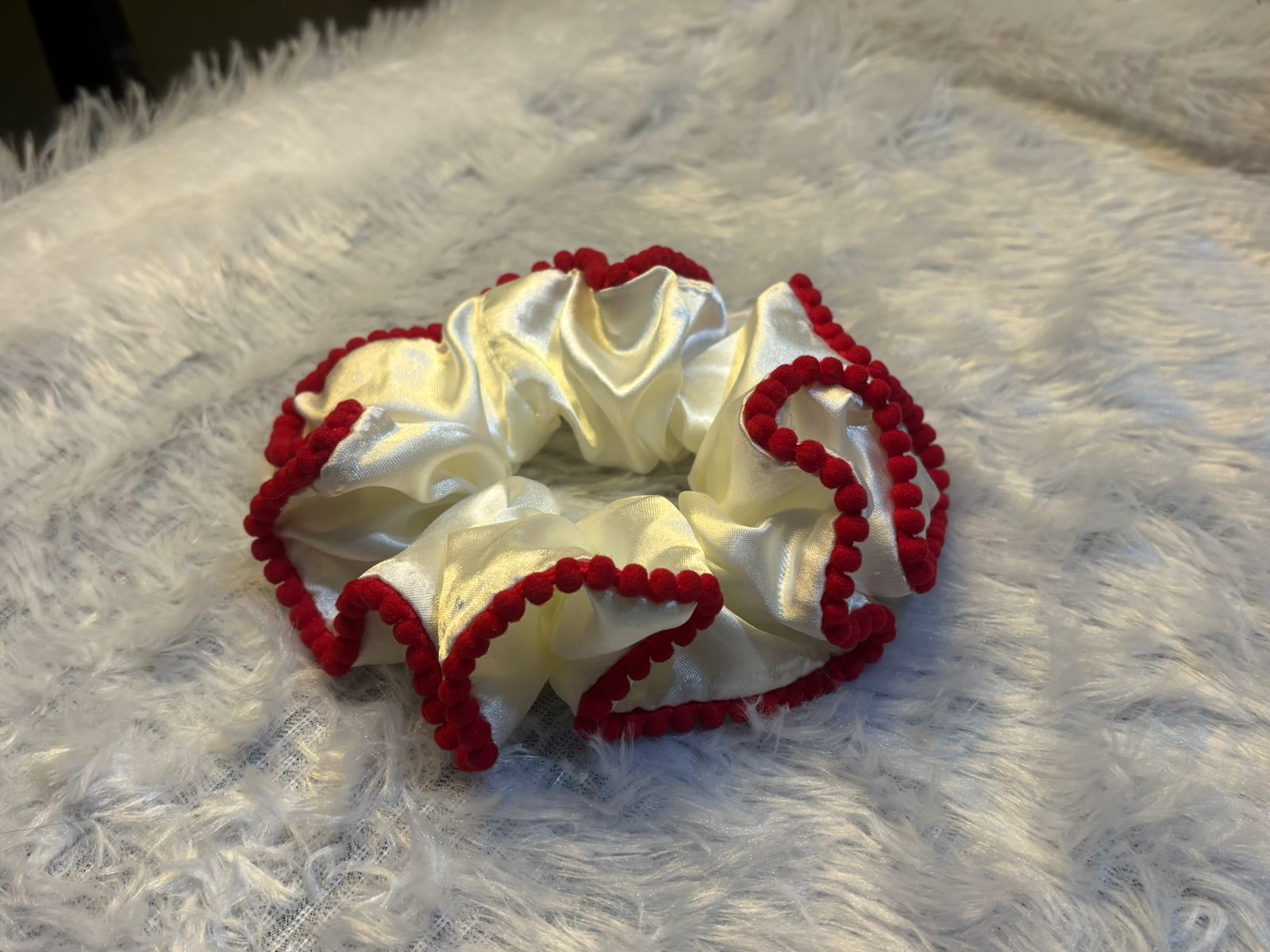 Cherry Snow Satin Scrunchie - Image 2