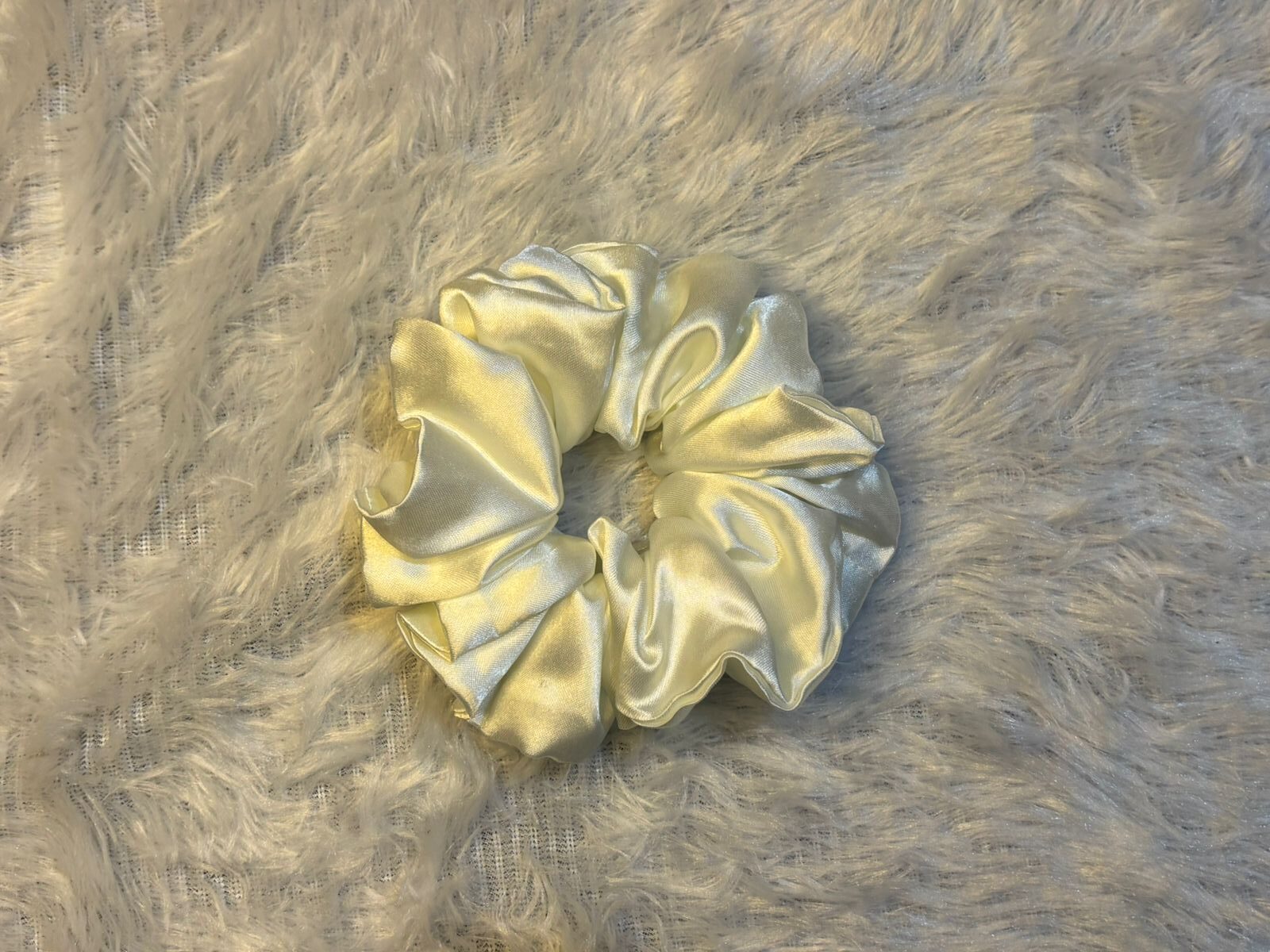 Cloud Cream Satin Scrunchie