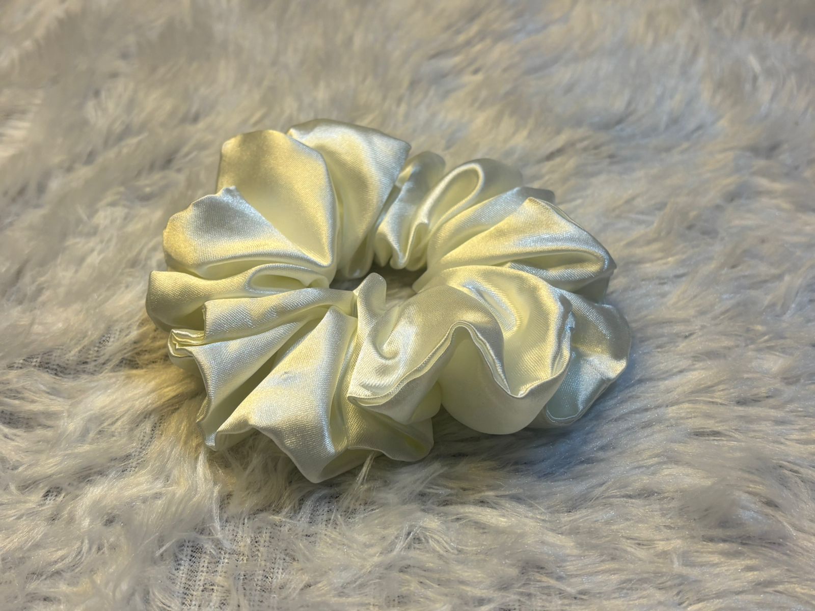Cloud Cream Satin Scrunchie - Image 2