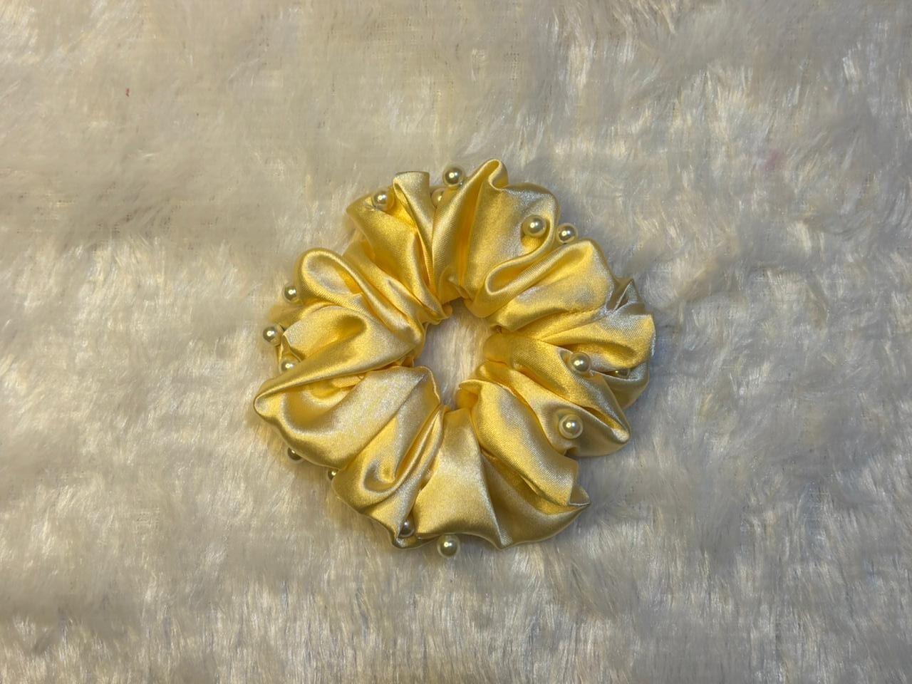 Goldelle Pearl Satin Scrunchie