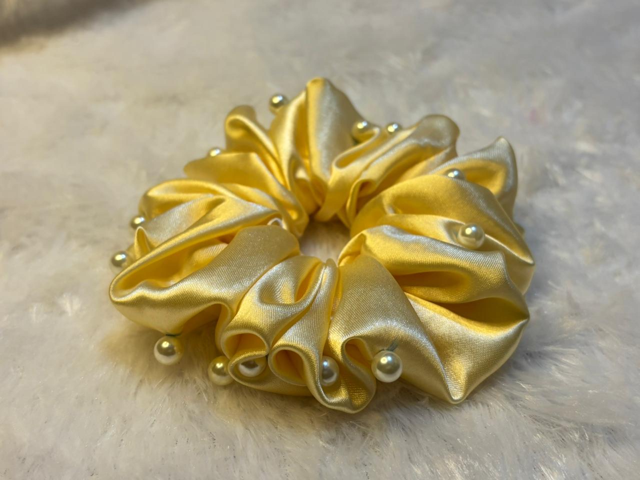 Goldelle Pearl Satin Scrunchie - Image 2