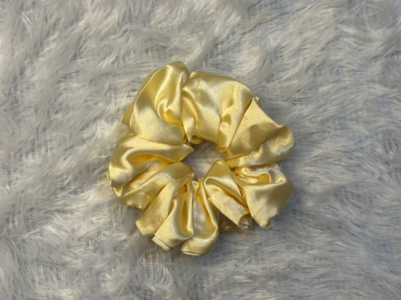 Golden Petal Satin Scrunchie